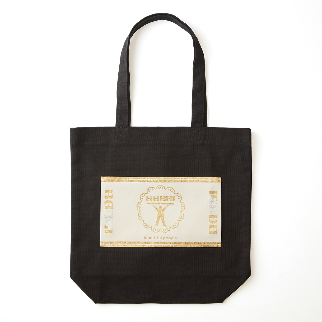 BABBI × beautiful people 限定ネームタグトートバッグ (ブラック)｜BABBI 