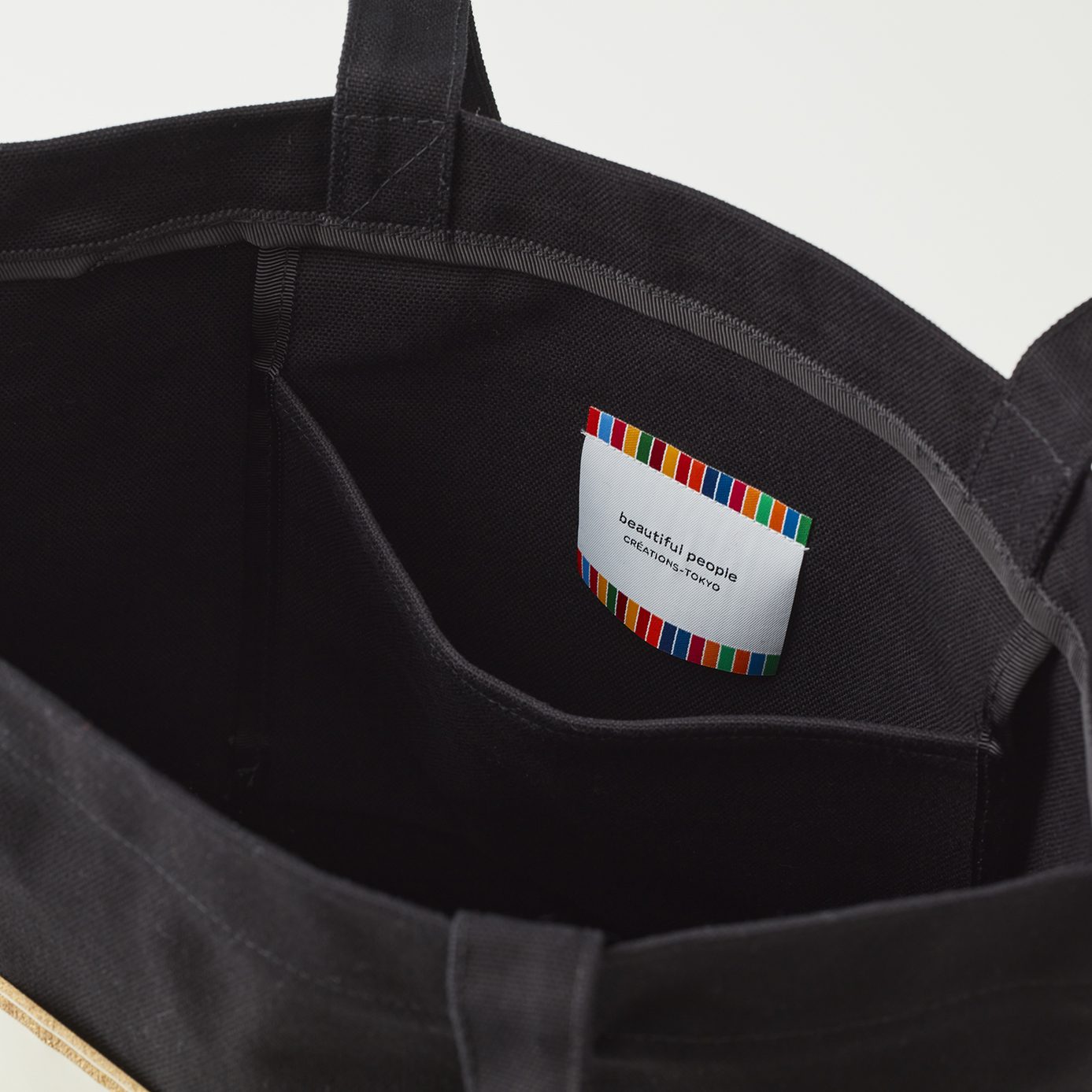BABBI × beautiful people 限定ネームタグトートバッグ (ブラック)｜BABBI 